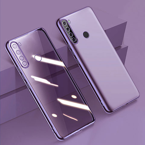Custodia Silicone Trasparente Ultra Sottile Cover Morbida D01 per Xiaomi Redmi Note 8 (2021) Viola