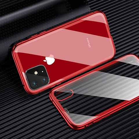 Custodia Silicone Trasparente Ultra Sottile Cover Morbida H01 per Apple iPhone 11 Rosso