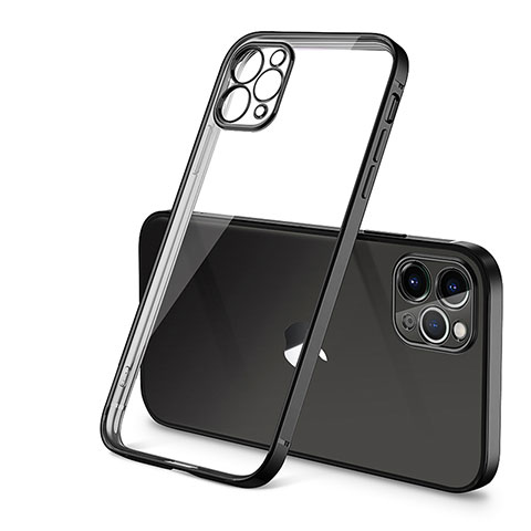 Custodia Silicone Trasparente Ultra Sottile Cover Morbida H01 per Apple iPhone 12 Pro Max Nero
