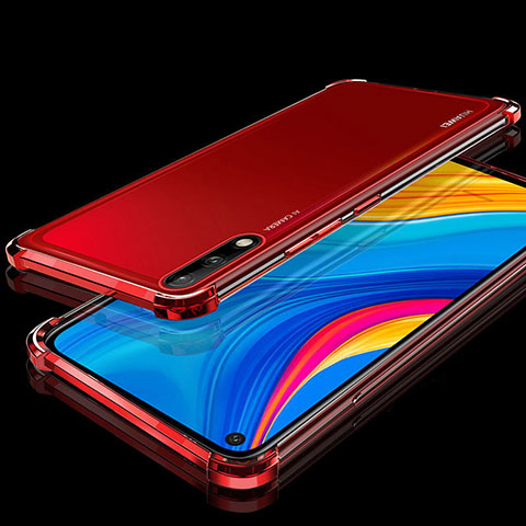 Custodia Silicone Trasparente Ultra Sottile Cover Morbida H01 per Huawei Enjoy 10 Rosso