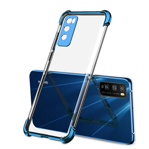 Custodia Silicone Trasparente Ultra Sottile Cover Morbida H01 per Huawei Enjoy 20 Pro 5G Blu