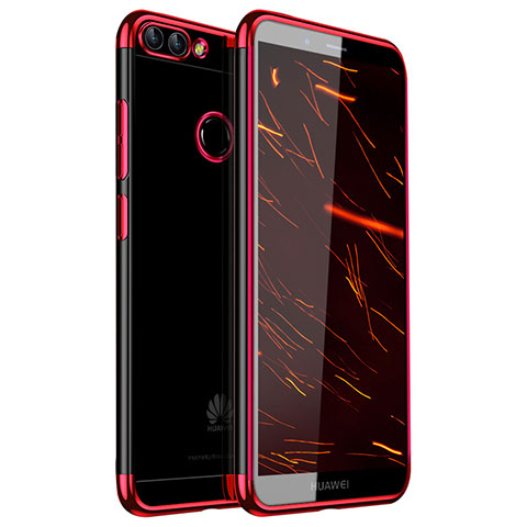 Custodia Silicone Trasparente Ultra Sottile Cover Morbida H01 per Huawei Enjoy 7S Rosso