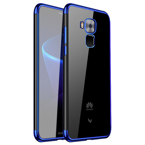 Custodia Silicone Trasparente Ultra Sottile Cover Morbida H01 per Huawei G9 Plus Blu