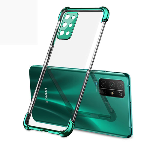 Custodia Silicone Trasparente Ultra Sottile Cover Morbida H01 per Huawei Honor 30S Verde