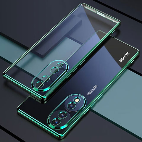 Custodia Silicone Trasparente Ultra Sottile Cover Morbida H01 per Huawei Honor 70 Pro 5G Verde