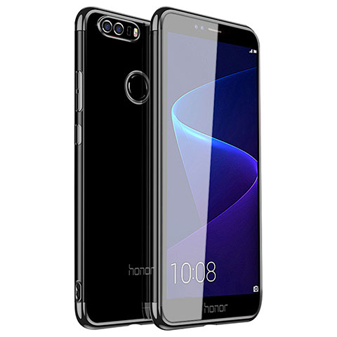 Custodia Silicone Trasparente Ultra Sottile Cover Morbida H01 per Huawei Honor 8 Nero