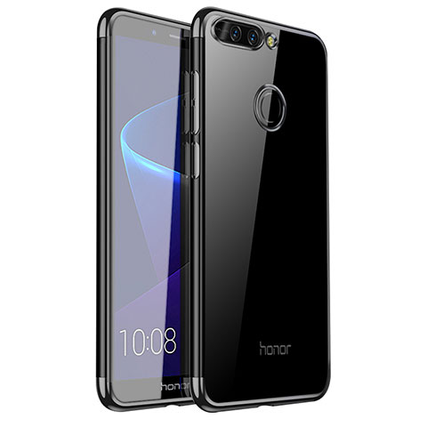 Custodia Silicone Trasparente Ultra Sottile Cover Morbida H01 per Huawei Honor 8 Pro Nero