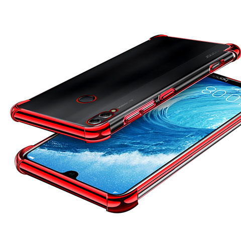 Custodia Silicone Trasparente Ultra Sottile Cover Morbida H01 per Huawei Honor 8X Max Rosso