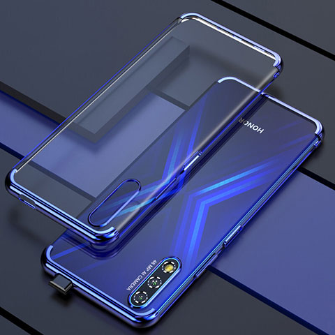 Custodia Silicone Trasparente Ultra Sottile Cover Morbida H01 per Huawei Honor 9X Blu