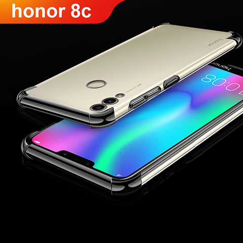 Custodia Silicone Trasparente Ultra Sottile Cover Morbida H01 per Huawei Honor Play 8C Nero