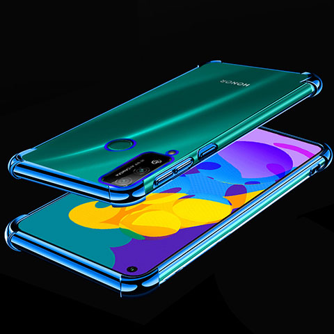 Custodia Silicone Trasparente Ultra Sottile Cover Morbida H01 per Huawei Honor Play4T Blu