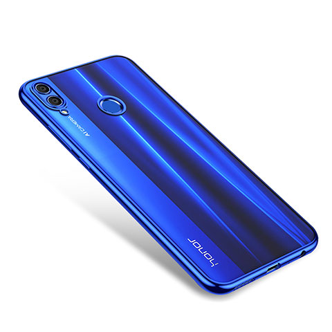 Custodia Silicone Trasparente Ultra Sottile Cover Morbida H01 per Huawei Honor V10 Lite Blu