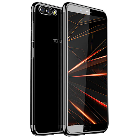 Custodia Silicone Trasparente Ultra Sottile Cover Morbida H01 per Huawei Honor V10 Nero