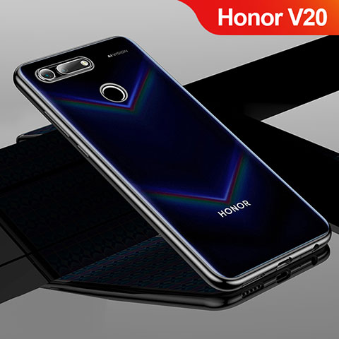 Custodia Silicone Trasparente Ultra Sottile Cover Morbida H01 per Huawei Honor V20 Nero