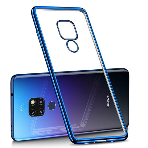 Custodia Silicone Trasparente Ultra Sottile Cover Morbida H01 per Huawei Mate 20 Blu