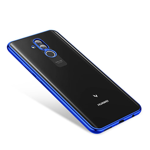 Custodia Silicone Trasparente Ultra Sottile Cover Morbida H01 per Huawei Mate 20 Lite Blu