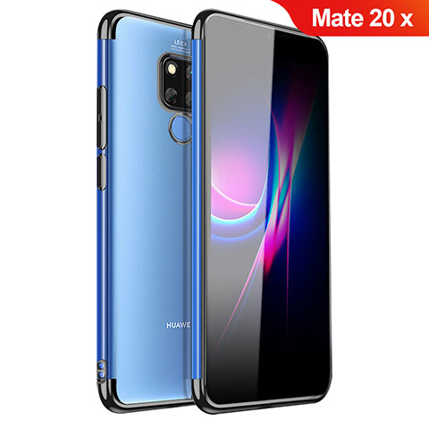 Custodia Silicone Trasparente Ultra Sottile Cover Morbida H01 per Huawei Mate 20 X 5G Nero