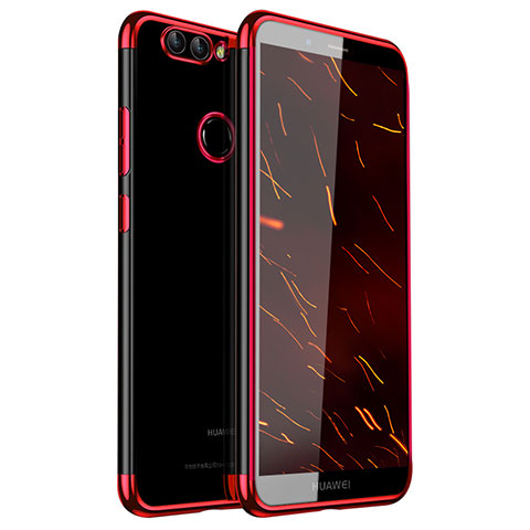 Custodia Silicone Trasparente Ultra Sottile Cover Morbida H01 per Huawei Nova 2 Plus Rosso