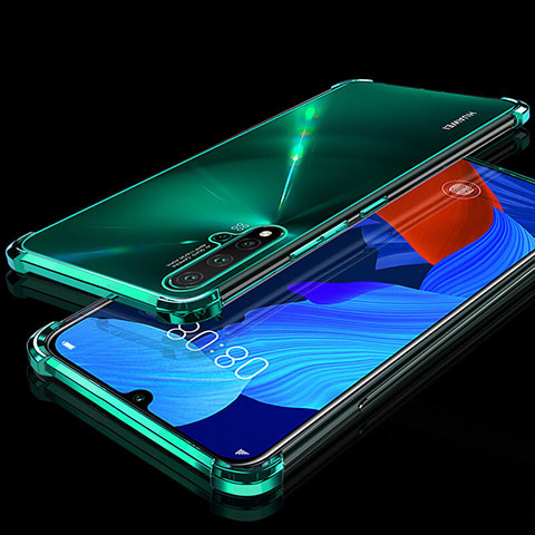 Custodia Silicone Trasparente Ultra Sottile Cover Morbida H01 per Huawei Nova 5 Pro Verde