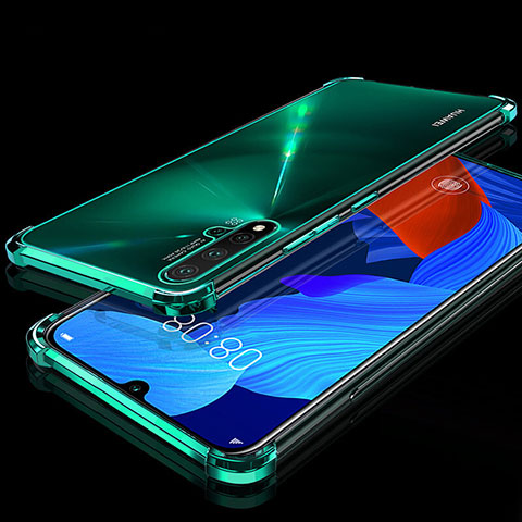 Custodia Silicone Trasparente Ultra Sottile Cover Morbida H01 per Huawei Nova 5 Verde