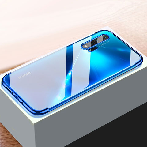 Custodia Silicone Trasparente Ultra Sottile Cover Morbida H01 per Huawei Nova 6 5G Blu