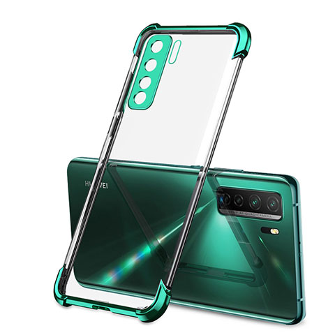 Custodia Silicone Trasparente Ultra Sottile Cover Morbida H01 per Huawei Nova 7 SE 5G Verde