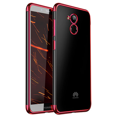 Custodia Silicone Trasparente Ultra Sottile Cover Morbida H01 per Huawei Nova Smart Rosso