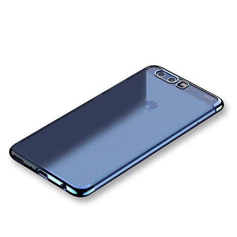 Custodia Silicone Trasparente Ultra Sottile Cover Morbida H01 per Huawei P10 Blu