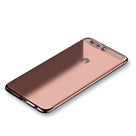 Custodia Silicone Trasparente Ultra Sottile Cover Morbida H01 per Huawei P10 Oro Rosa