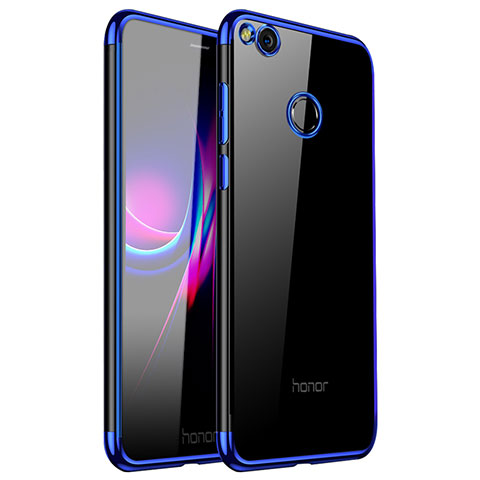 Custodia Silicone Trasparente Ultra Sottile Cover Morbida H01 per Huawei P8 Lite (2017) Blu