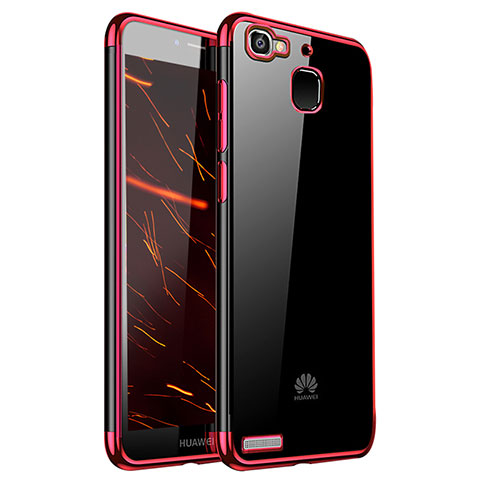 Custodia Silicone Trasparente Ultra Sottile Cover Morbida H01 per Huawei P8 Lite Smart Rosso