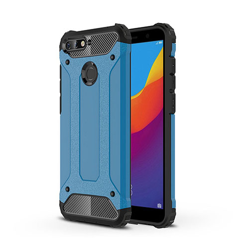 Custodia Silicone Trasparente Ultra Sottile Cover Morbida H01 per Huawei Y6 (2018) Blu