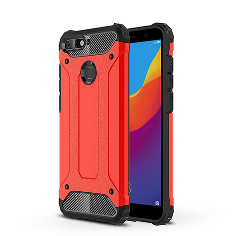 Custodia Silicone Trasparente Ultra Sottile Cover Morbida H01 per Huawei Y6 Prime (2018) Rosso
