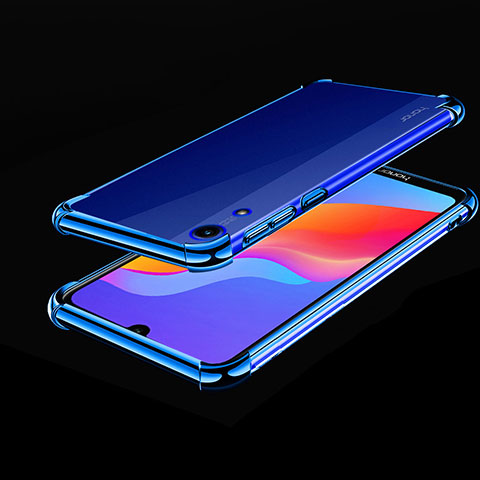 Custodia Silicone Trasparente Ultra Sottile Cover Morbida H01 per Huawei Y6 Pro (2019) Blu