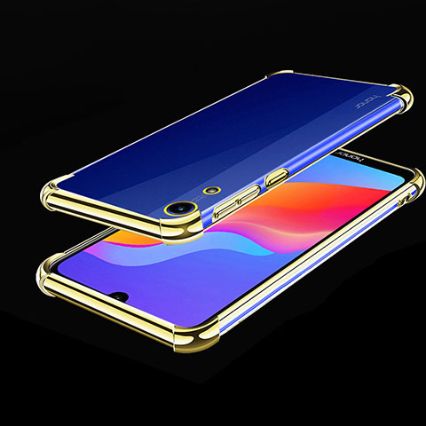 Custodia Silicone Trasparente Ultra Sottile Cover Morbida H01 per Huawei Y6 Pro (2019) Oro