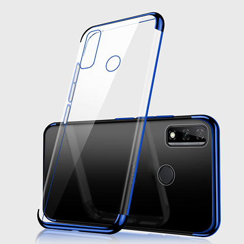 Custodia Silicone Trasparente Ultra Sottile Cover Morbida H01 per Huawei Y8s Blu