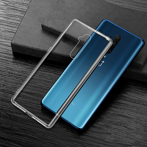 Custodia Silicone Trasparente Ultra Sottile Cover Morbida H01 per OnePlus 7T Pro Chiaro