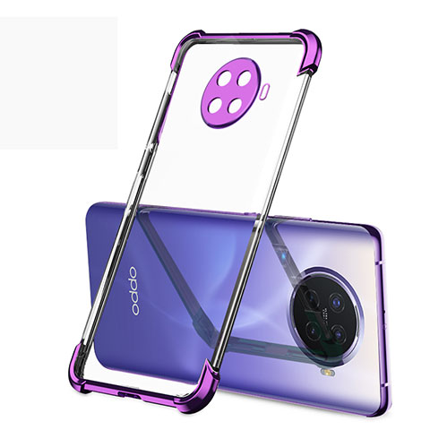 Custodia Silicone Trasparente Ultra Sottile Cover Morbida H01 per Oppo Ace2 Viola