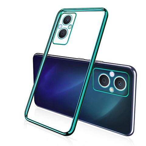 Custodia Silicone Trasparente Ultra Sottile Cover Morbida H01 per Oppo F21 Pro 5G Verde