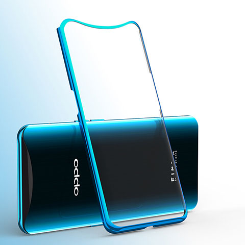 Custodia Silicone Trasparente Ultra Sottile Cover Morbida H01 per Oppo Find X Super Flash Edition Blu