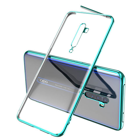 Custodia Silicone Trasparente Ultra Sottile Cover Morbida H01 per Oppo Reno2 Verde