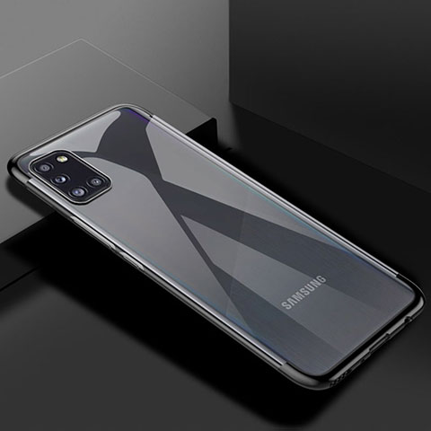 Custodia Silicone Trasparente Ultra Sottile Cover Morbida H01 per Samsung Galaxy A31 Nero