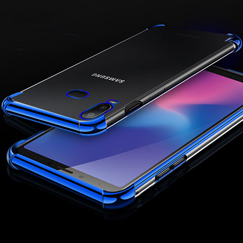 Custodia Silicone Trasparente Ultra Sottile Cover Morbida H01 per Samsung Galaxy A6s Blu