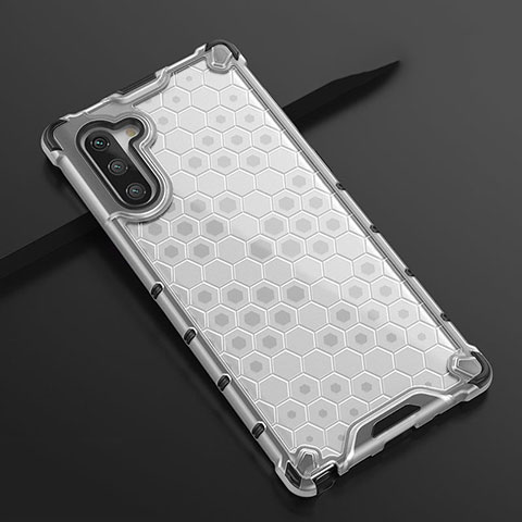 Custodia Silicone Trasparente Ultra Sottile Cover Morbida H01 per Samsung Galaxy Note 10 5G Bianco
