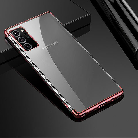 Custodia Silicone Trasparente Ultra Sottile Cover Morbida H01 per Samsung Galaxy Note 20 Ultra 5G Oro Rosa