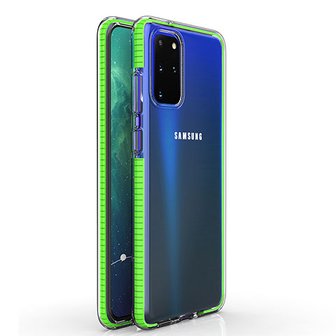 Custodia Silicone Trasparente Ultra Sottile Cover Morbida H01 per Samsung Galaxy S20 Plus 5G Verde