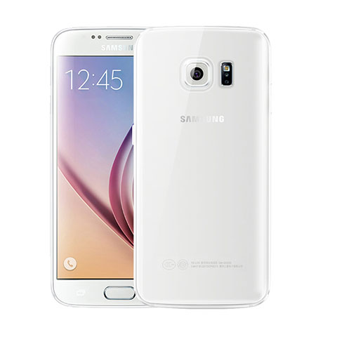 Custodia Silicone Trasparente Ultra Sottile Cover Morbida H01 per Samsung Galaxy S6 SM-G920 Chiaro