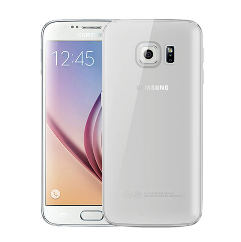 Custodia Silicone Trasparente Ultra Sottile Cover Morbida H01 per Samsung Galaxy S6 SM-G920 Grigio