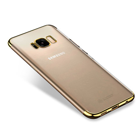 Custodia Silicone Trasparente Ultra Sottile Cover Morbida H01 per Samsung Galaxy S8 Plus Oro