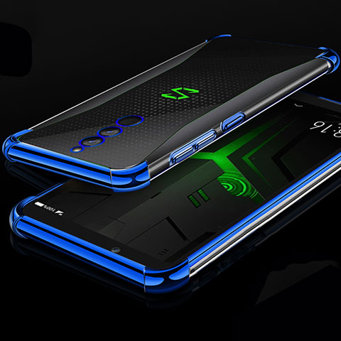 Custodia Silicone Trasparente Ultra Sottile Cover Morbida H01 per Xiaomi Black Shark Helo Blu